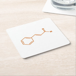 Posavasos Cuadrado De Papel Cinnamaldehído Fórmula química molecular