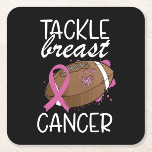 Posavasos Cuadrado De Papel Cinta de Concientización sobre el Cáncer de Mama T
