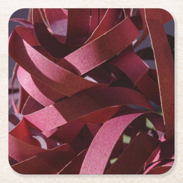 Posavasos Cuadrado De Papel Cinta roja (Anverso)