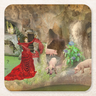 Posavasos Cuadrado De Papel Circe na Quinta da Regaleira