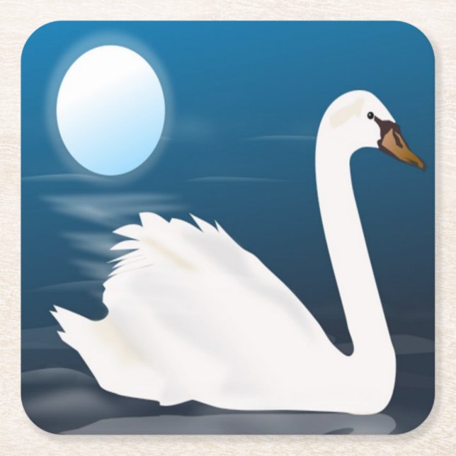 POSAVASOS CUADRADO DE PAPEL CISNE BLANCO (Anverso)