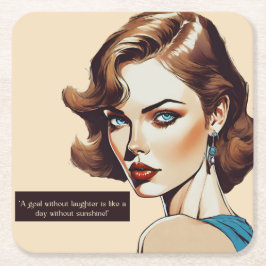 POSAVASOS CUADRADO DE PAPEL CITA DE SOL DE VINTAJE AZUL