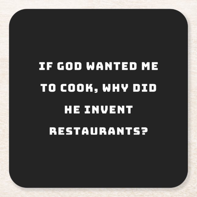 Posavasos Cuadrado De Papel Cita divertida de ama de casa, odio la cocina grac (Anverso)