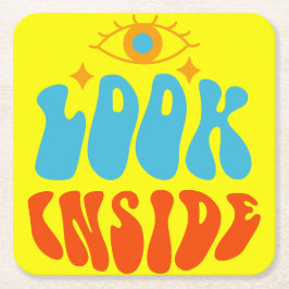 Posavasos Cuadrado De Papel Cita estética de adolescentes de arte, tuits, Chic