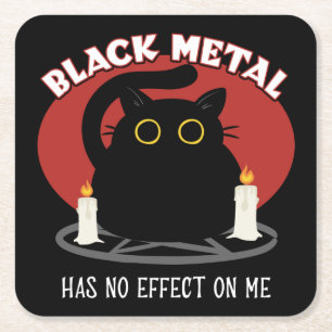 Posavasos Cuadrado De Papel Cita satánica satánica Metalizado divertida