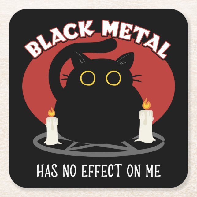 Posavasos Cuadrado De Papel Cita satánica satánica Metalizado divertida (Anverso)