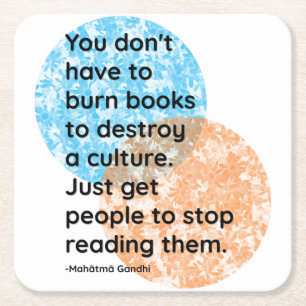 Posavasos Cuadrado De Papel Citas de Mahatma Gandhi Books