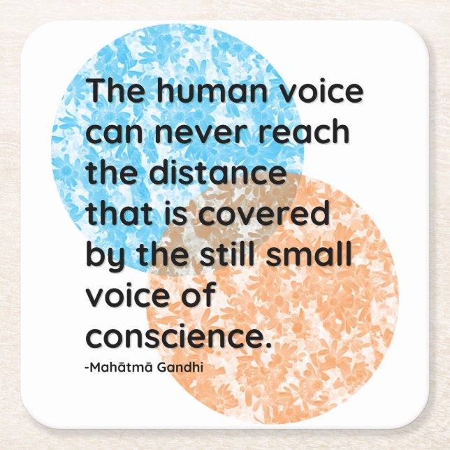 Posavasos Cuadrado De Papel Citas de Mahatma Gandhi Conscience (Anverso)