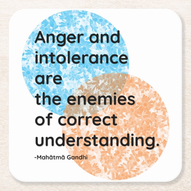 Posavasos Cuadrado De Papel Citas de Mahatma Gandhi Enemies (Anverso)