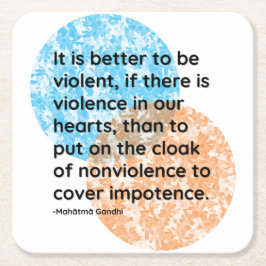 Posavasos Cuadrado De Papel Citas de Mahatma Gandhi Heart