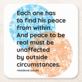 Posavasos Cuadrado De Papel Citas de paz de Mahatma Gandhi