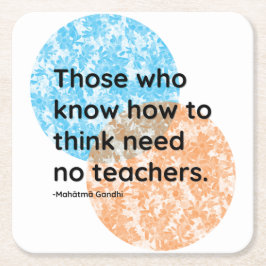 Posavasos Cuadrado De Papel Citas de pensamiento de Mahatma Gandhi