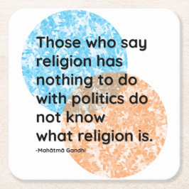 Posavasos Cuadrado De Papel Citas de religión de Mahatma Gandhi