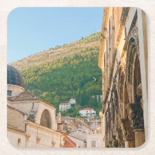 Posavasos Cuadrado De Papel Ciudad antigua de Dubrovnik
