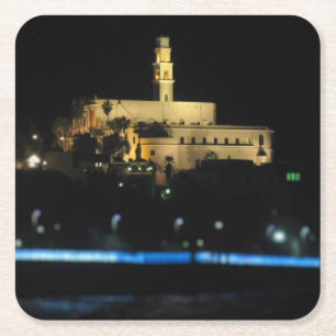 Posavasos Cuadrado De Papel Ciudad vieja de Jaffa - Tel Aviv, Israel - Pascua