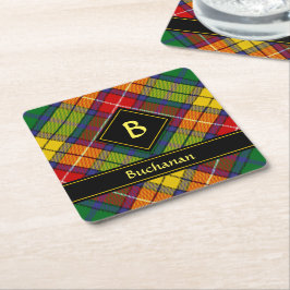 Posavasos Cuadrado De Papel Clan Buchanan Tartan
