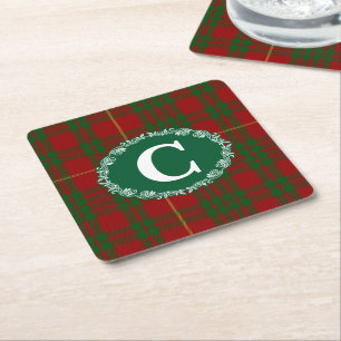 Posavasos Cuadrado De Papel Clan Cameron Monogramado Copos de Papel