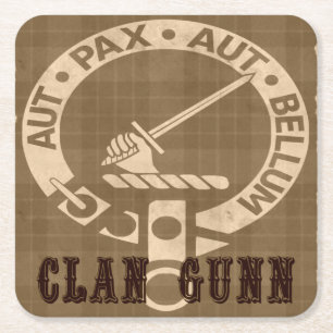 Posavasos Cuadrado De Papel Clan Gunn Sepia