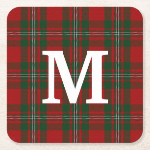 Posavasos Cuadrado De Papel Clan MacGregor Tartan Plaid Monogrammed