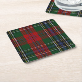 Posavasos Cuadrado De Papel Clan MacLean Plaid Paper Coasters