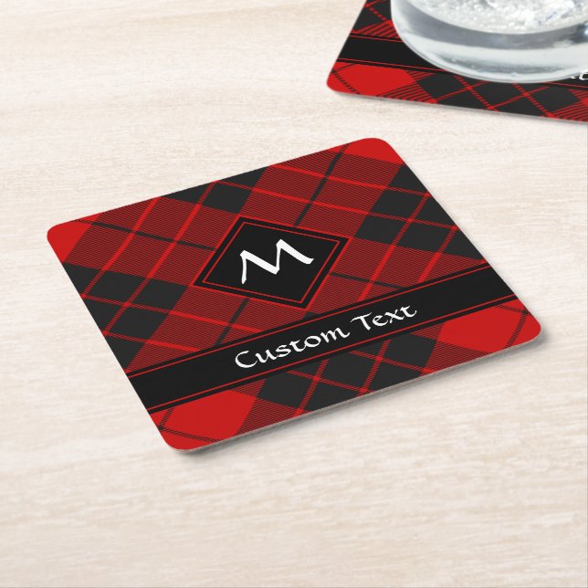 Posavasos Cuadrado De Papel Clan Macleod de Raasay Tartán (En perspectiva)