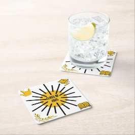 Posavasos Cuadrado De Papel Clase de 2025 - Sunshine