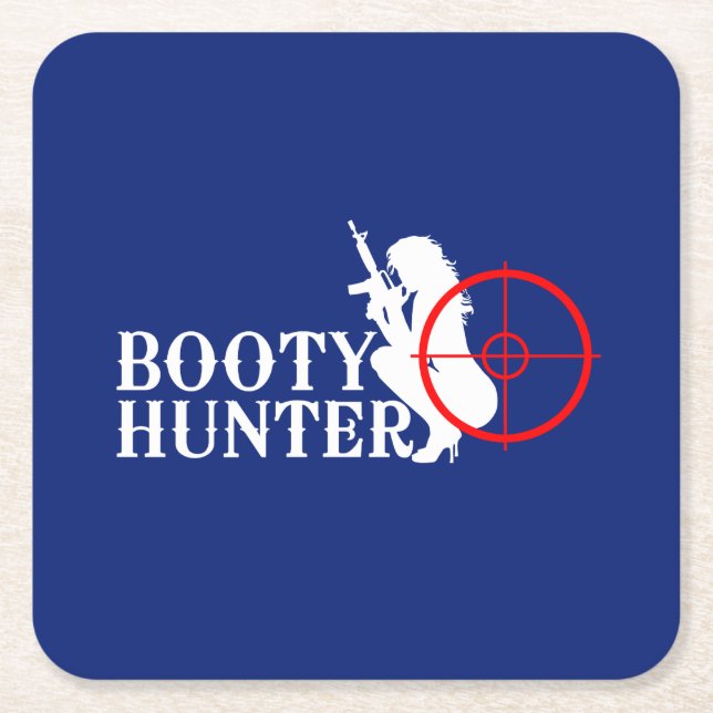 Posavasos Cuadrado De Papel Classy Booty Hunter (Anverso)