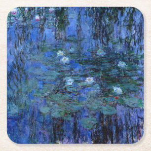 Posavasos Cuadrado De Papel Claude Monet Blue Water Lilies
