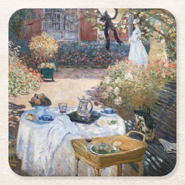 Posavasos Cuadrado De Papel Claude Monet - El almuerzo, el panel decorativo (Anverso)