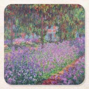 Posavasos Cuadrado De Papel Claude Monet   El jardín del artista en Giverny