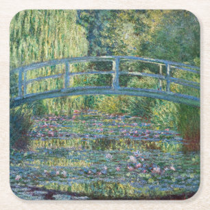 Posavasos Cuadrado De Papel Claude Monet - Estanque de nenúfares, Armonía Verd