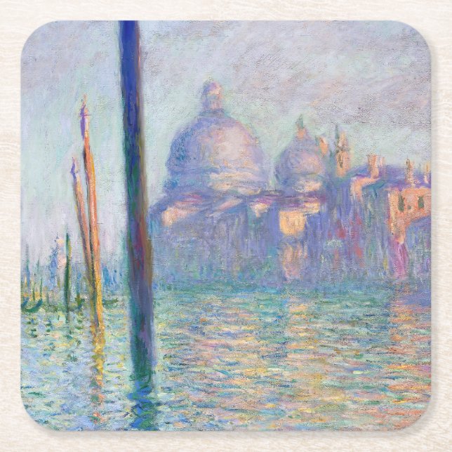 Posavasos Cuadrado De Papel Claude Monet - Gran Canal, Venecia (Anverso)