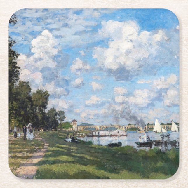 Posavasos Cuadrado De Papel Claude Monet - La cuenca de Argenteuil (Anverso)