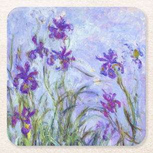 Posavasos Cuadrado De Papel Claude Monet - Lilac Irises / Iris Mauves