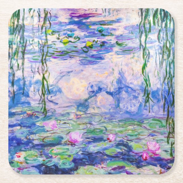 Posavasos Cuadrado De Papel Claude Monet - Lilies de agua / Nympheas 1919 (Anverso)