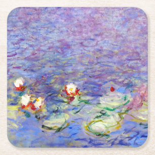 Posavasos Cuadrado De Papel Claude Monet - Water Lilies