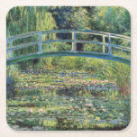 Posavasos Cuadrado De Papel Claude Monet - Water Lily Pond y Puente Japanés<br><div class="desc">The Water Lily Pond and the Japanese Bridge / Le Bassin aux nympheas - Claude Monet,  1899</div>
