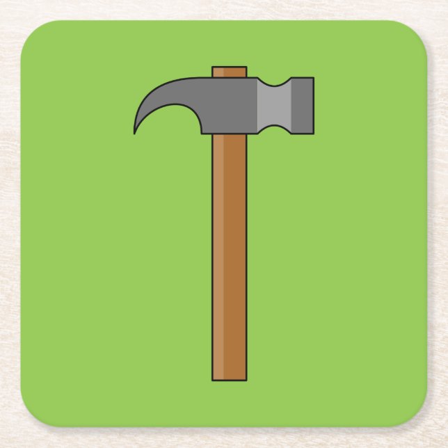 Posavasos Cuadrado De Papel Claw Hammer Personalizado (Anverso)