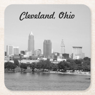 Posavasos Cuadrado De Papel Cleveland, montaña de la línea aérea del lago OH