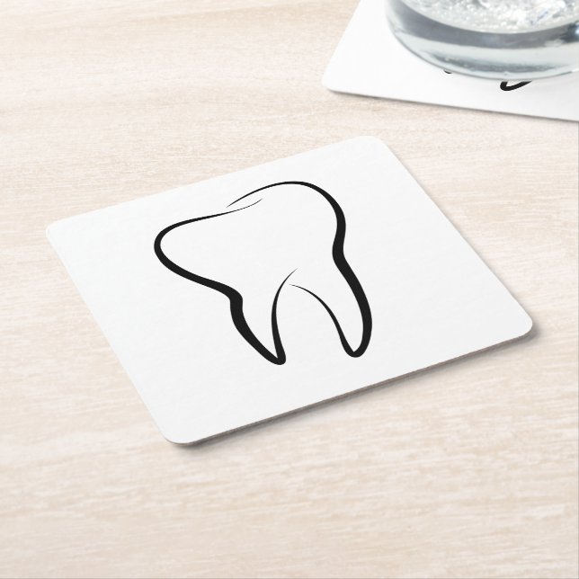 Posavasos Cuadrado De Papel Clínica Dental Dentistry Medical (En perspectiva)
