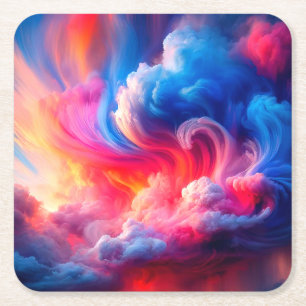 Posavasos Cuadrado De Papel Clouds artsy