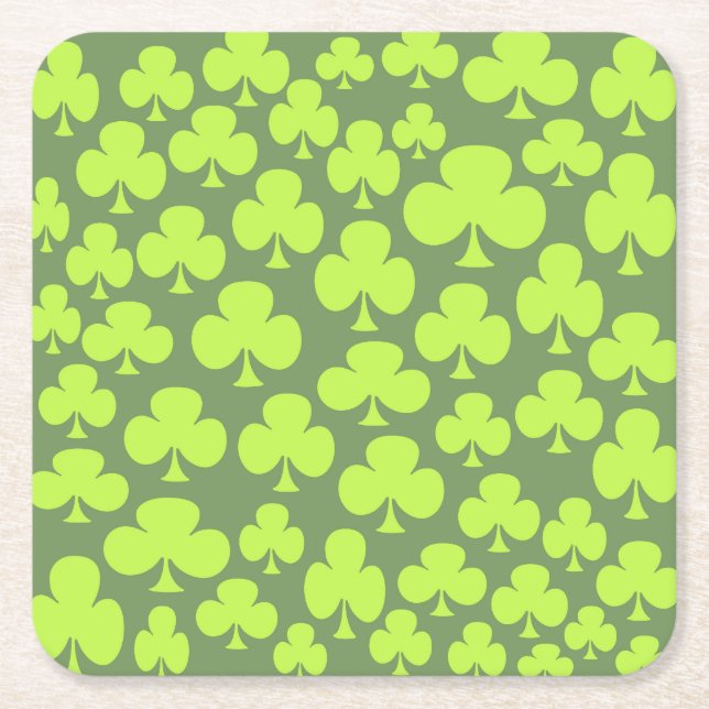 Posavasos Cuadrado De Papel Clover (Anverso)