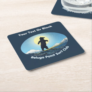 Posavasos Cuadrado De Papel Club de Surf Beluga Point