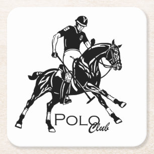 Posavasos Cuadrado De Papel club deportivo ecuestre de polo