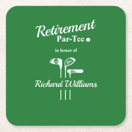 Posavasos Cuadrado De Papel Clubes de golf de retiro temáticos Par Tee Green W