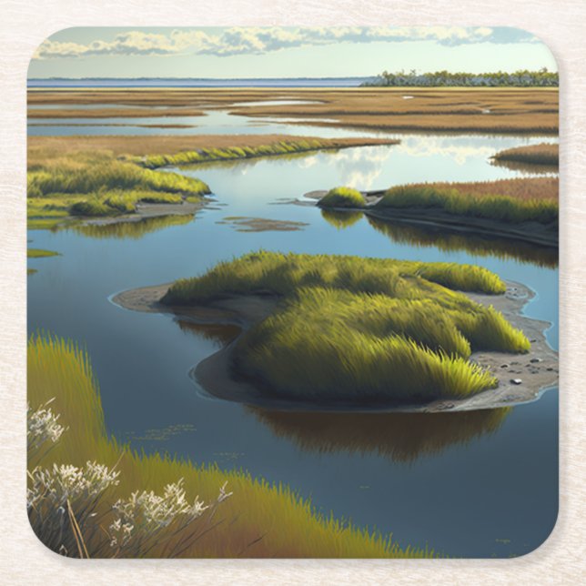 Posavasos Cuadrado De Papel Coastal Tranquility (Anverso)