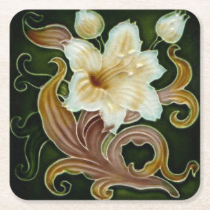 Posavasos Cuadrado De Papel coaster cardboard art nouveau