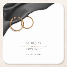 Coaster de boda de terciopelo negro