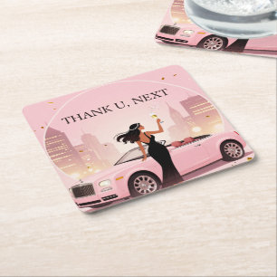 Posavasos Cuadrado De Papel Coaster de fiesta de una sola era   Coaster de agr