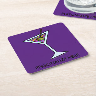 POSAVASOS CUADRADO DE PAPEL COASTER - DISEÑO DE MARTINI
